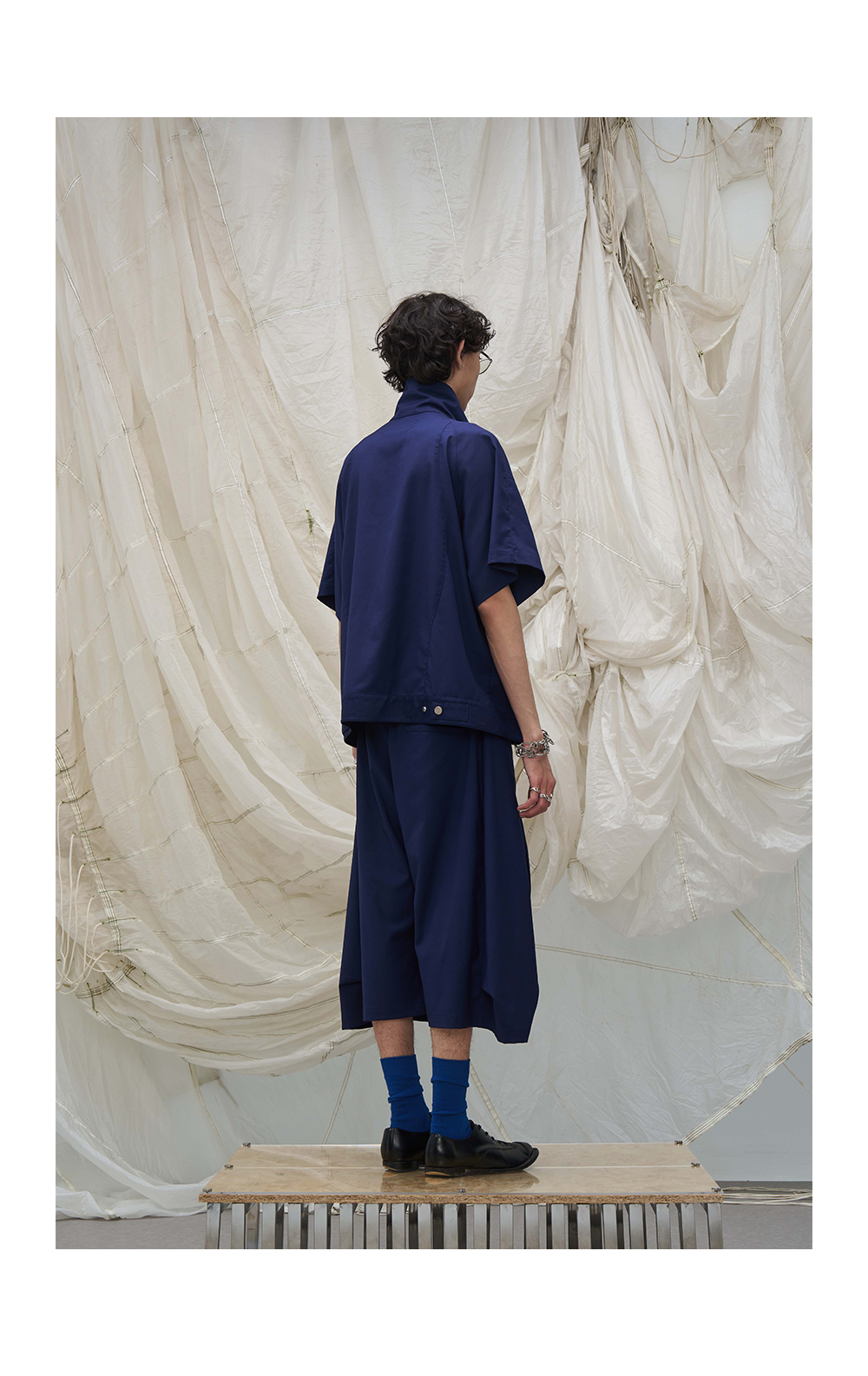 RELABEL Vintage Simple Splicing Line Loose Shirt