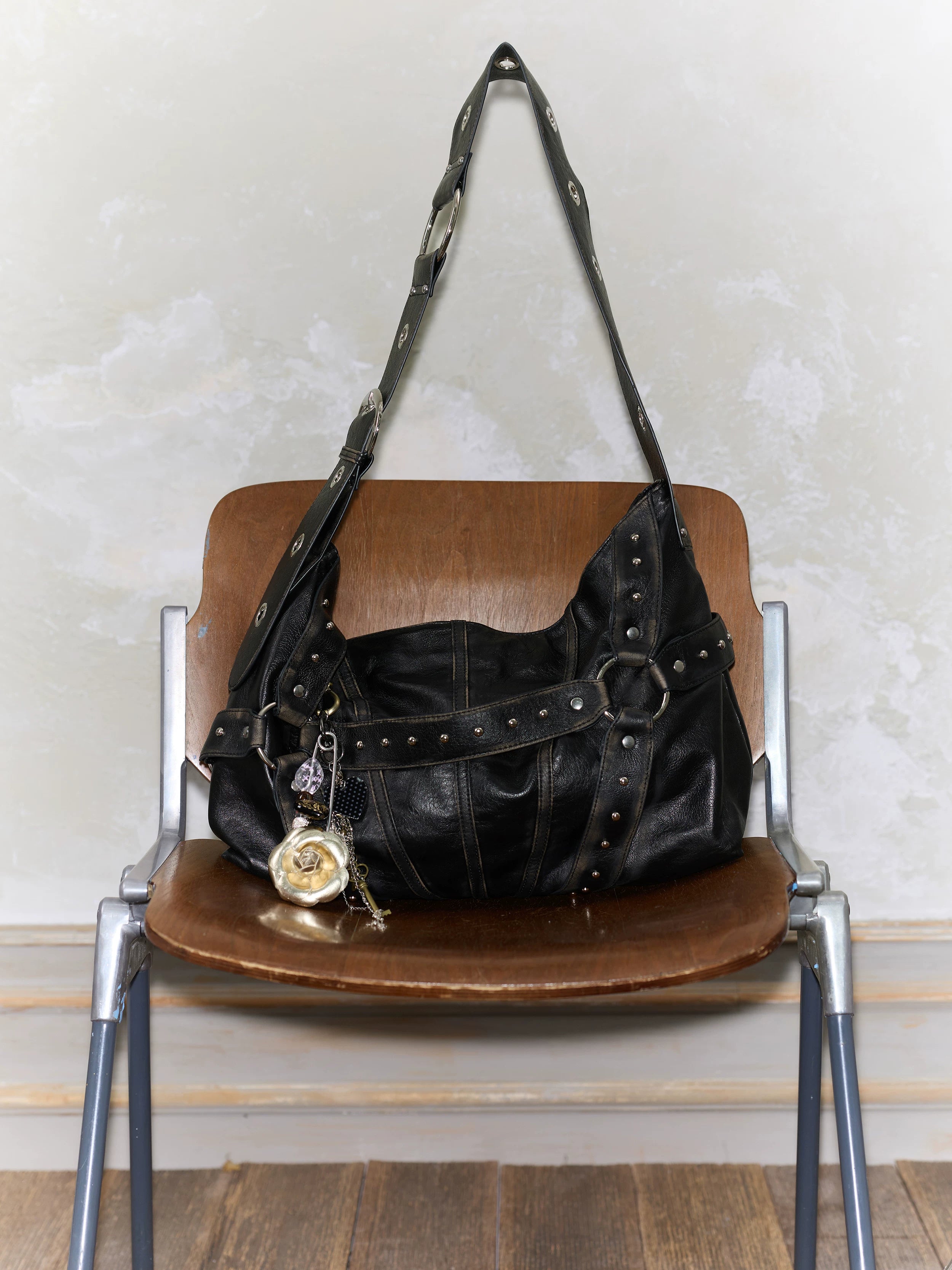 2Th Desire Vintage Rivet Crossbody Shoulder Bag