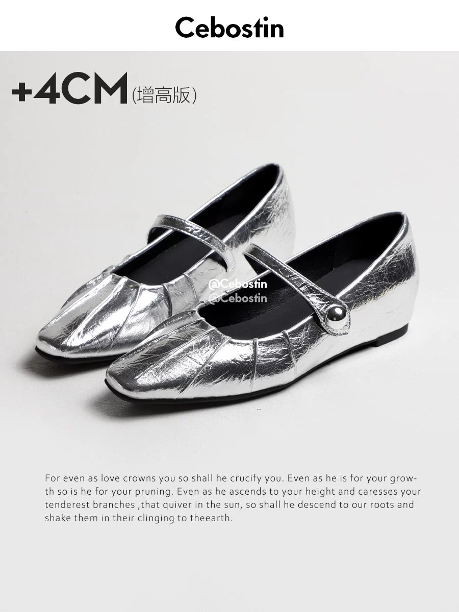 Cebostin Mary Jane Folded Baotou Half Slippers
