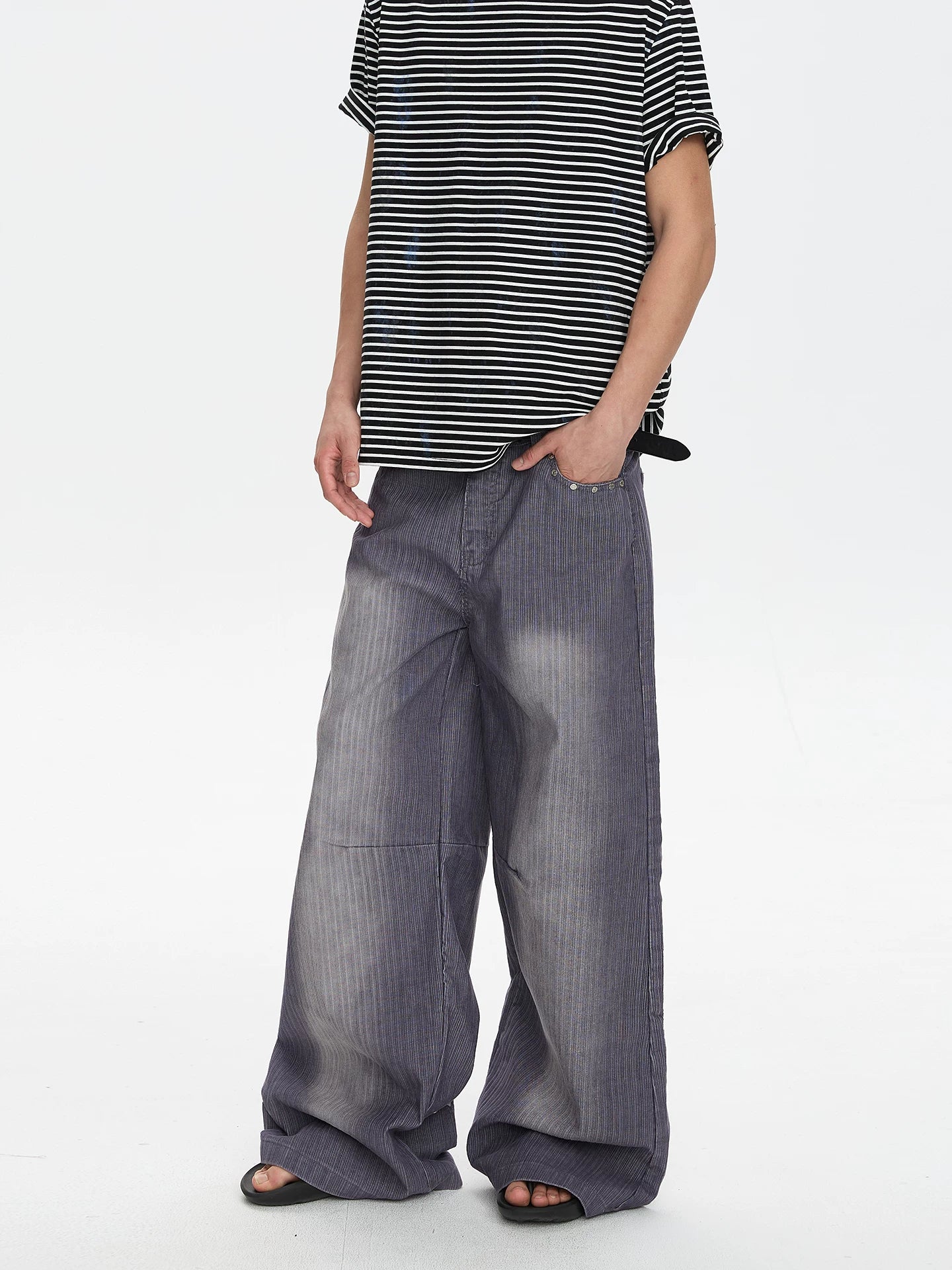 A PUEE Vintage Wide Leg Loose Straight Casual Pants