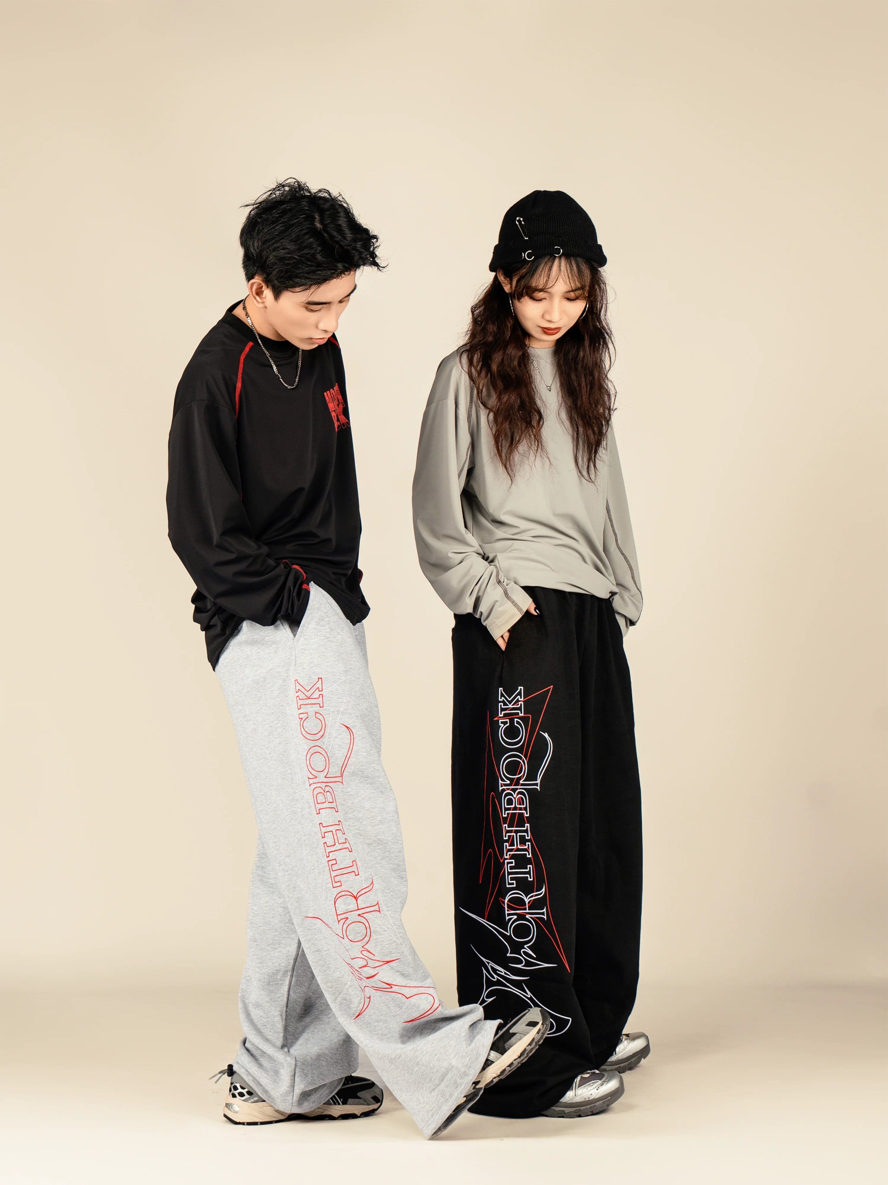 NorthBlock Letter-printed Straight Casual Sweatpants