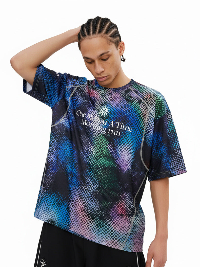 Inflation Tie-Dye Digital Printing Sports Short Sleeve T-Shirt