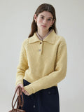 VOOE Lapel Lazy Twisted Wool Knitted Sweater