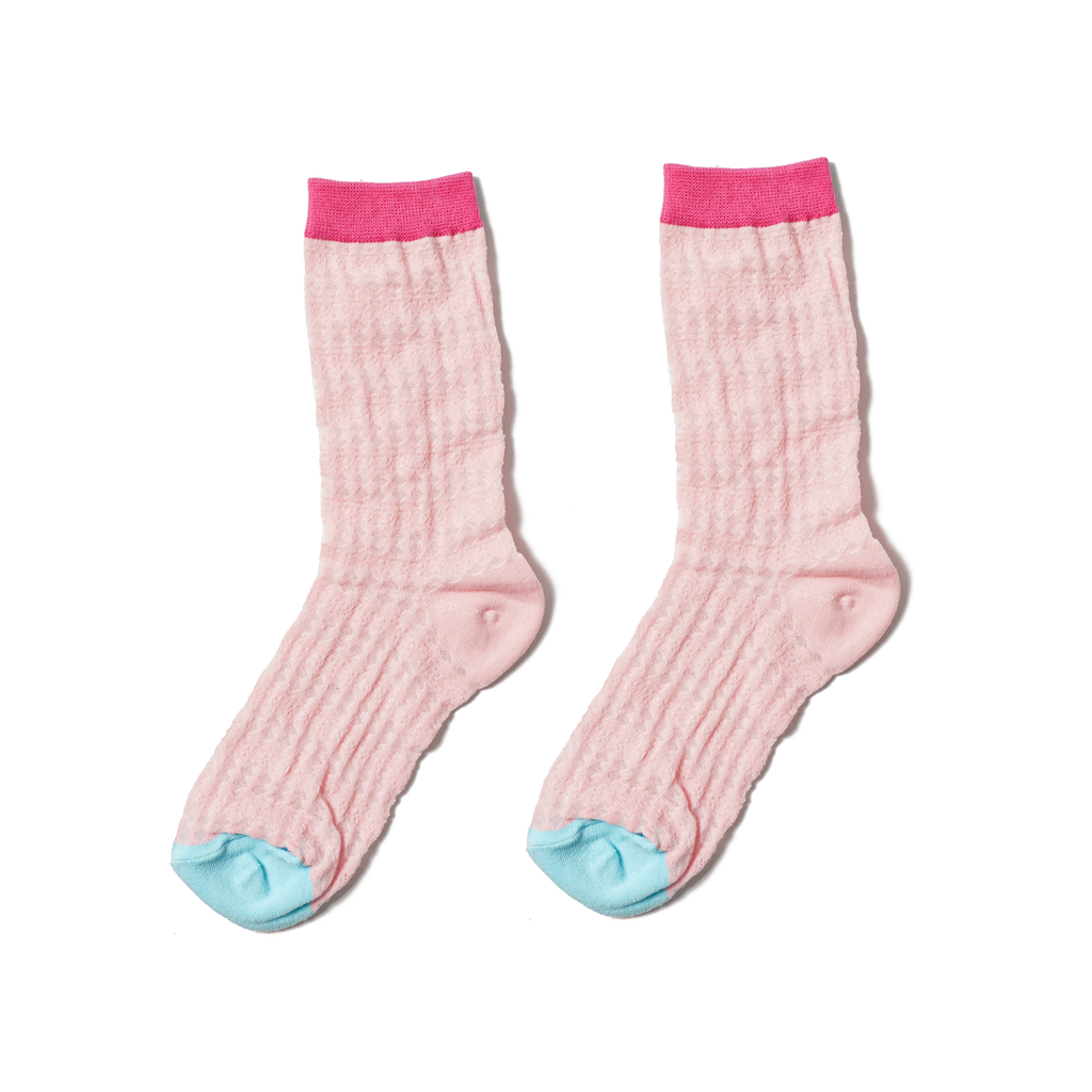 Momogigi street diary, retro contrasting color, breathable, comfortable and versatile, fashionable summer thin mesh socks