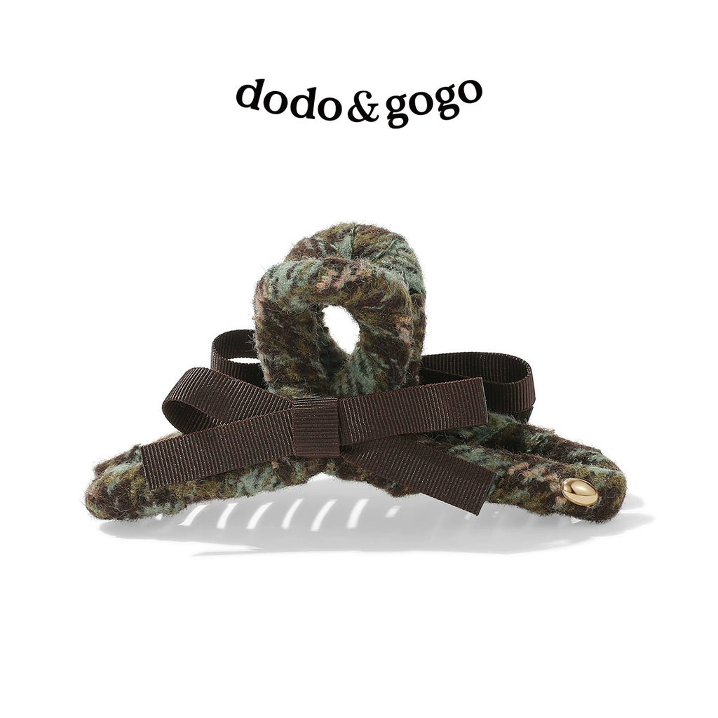 DODOGOGO Wool Bow Colored Hair Grab