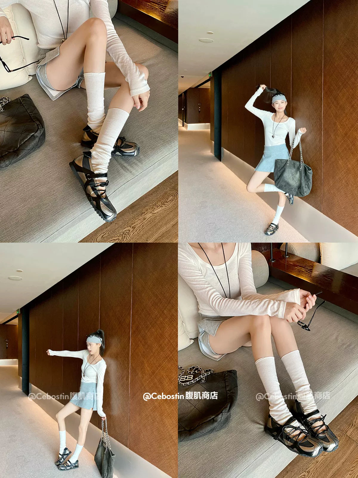 Cebostin Heightening Shallow Mouth Mary Jane Shoes