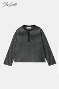 InsGale Vintage Thick Striped Slim Short Long Sleeve