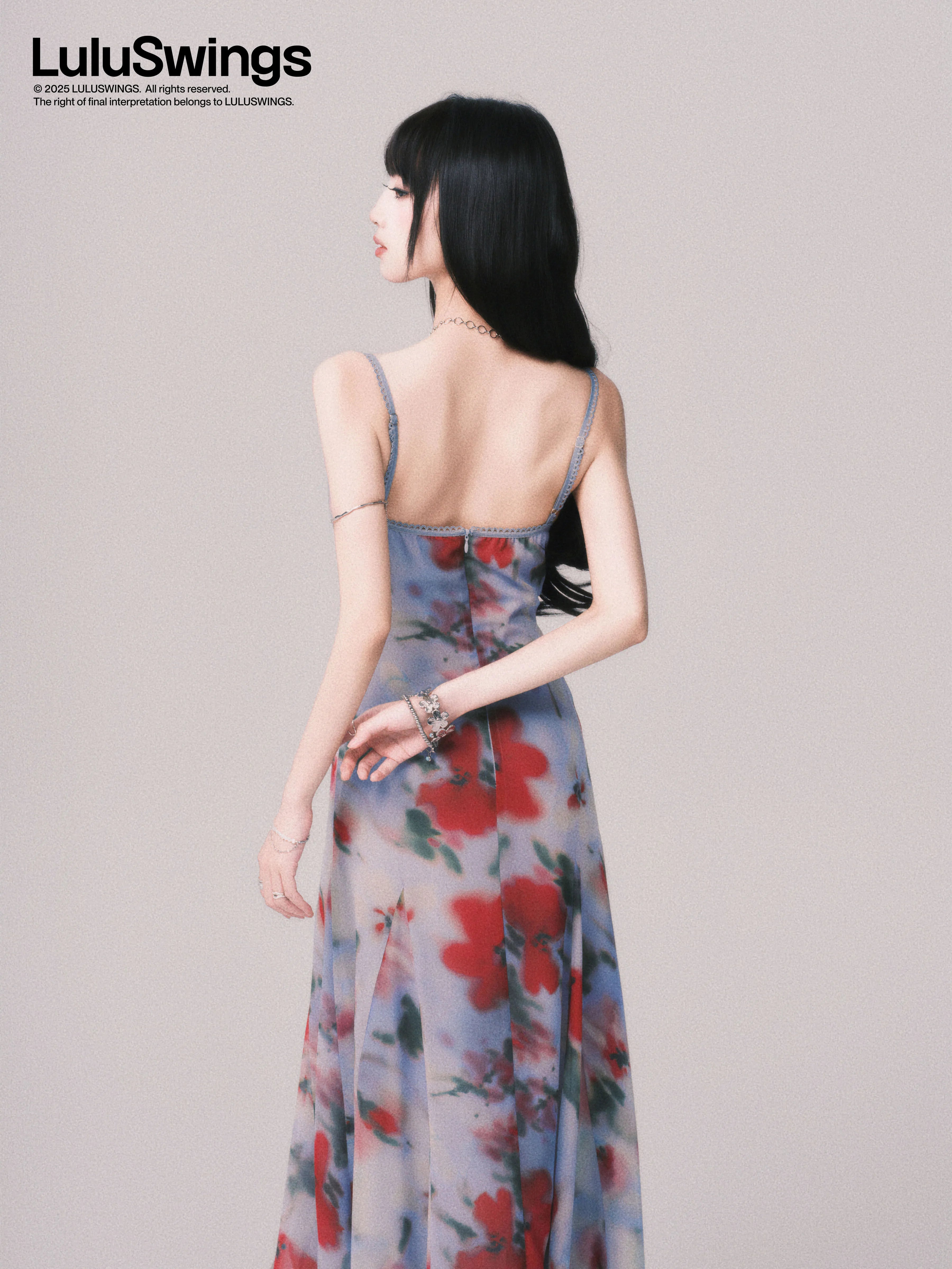 LULUSWINGS Smudge Print Suspender Skirt