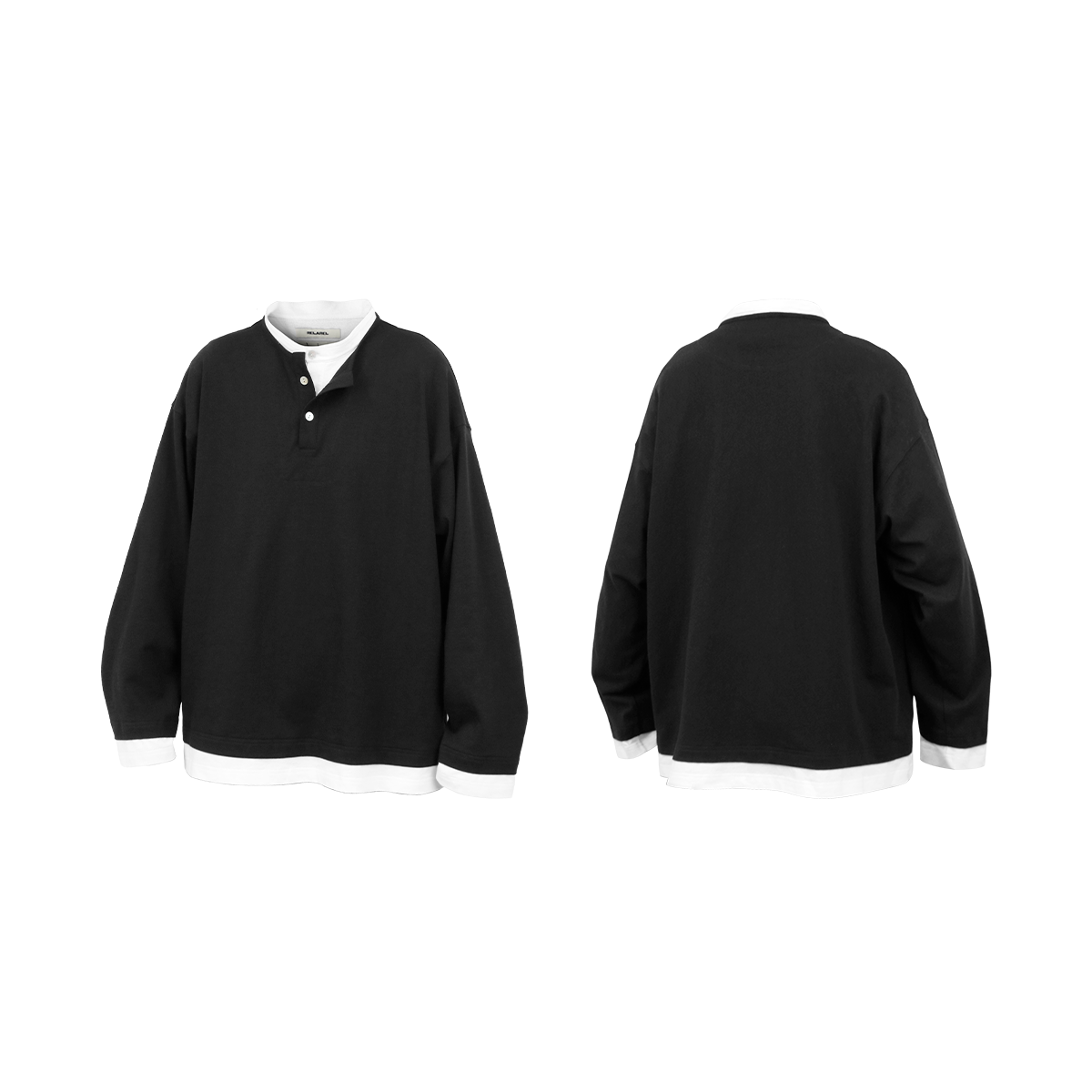 RELABEL Fake Two-piece Color Matching Casual Versatile Long Sleeves