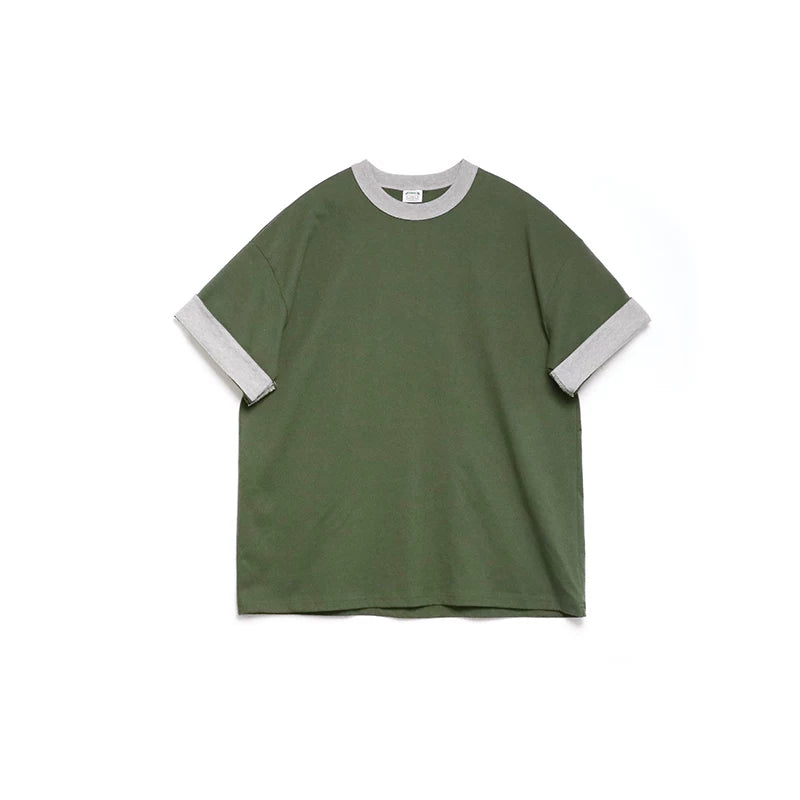 BPCALL Vintage Casual Flip Sleeve Tee