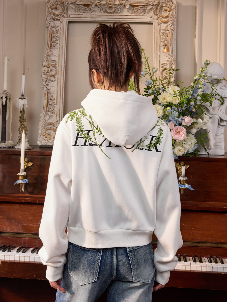 Harshandcruel Chinese floral wreath embroidered HACR Hoodie