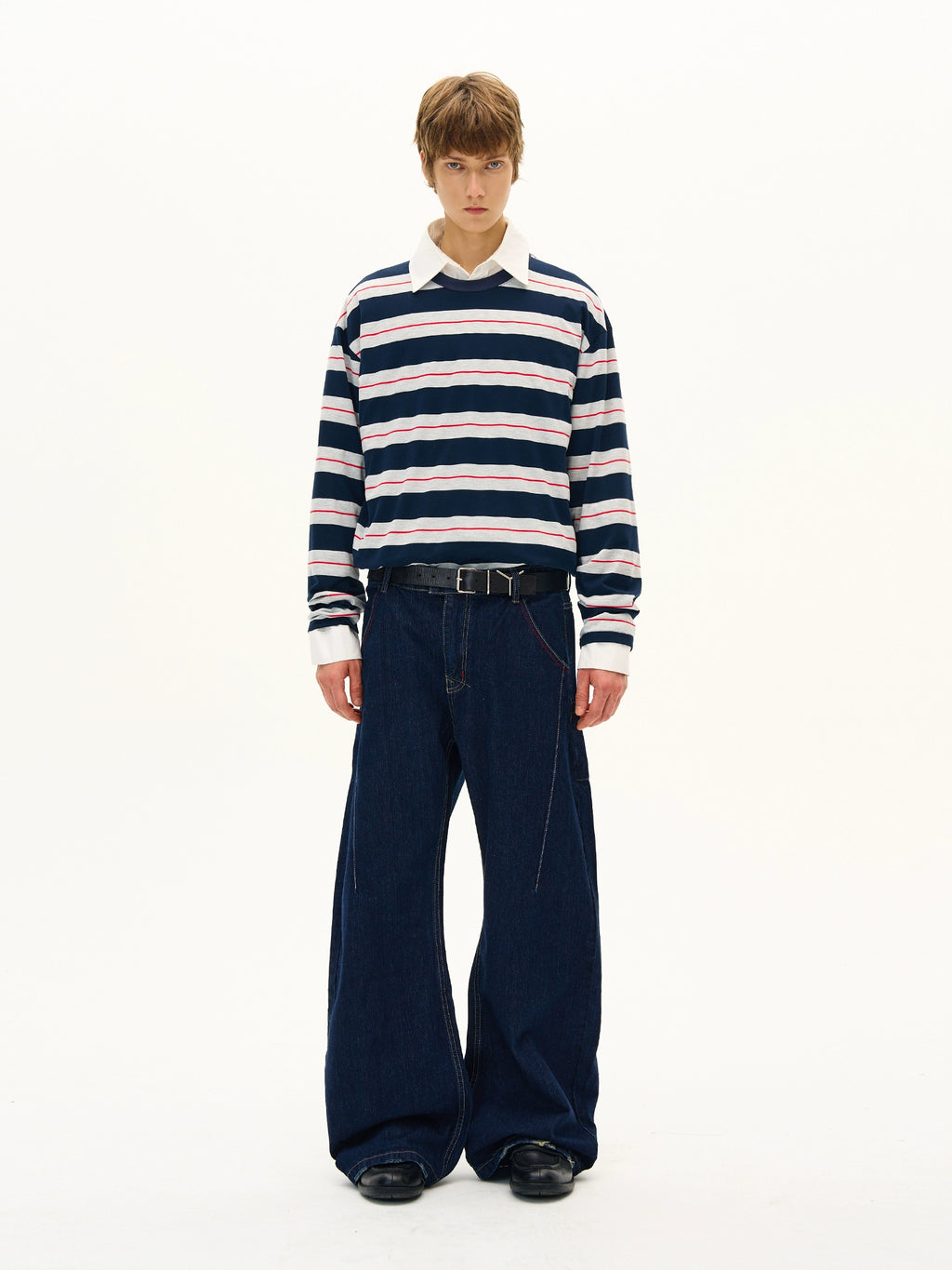 MADWITCH Classic Contrast Splicing Striped Long Sleeve
