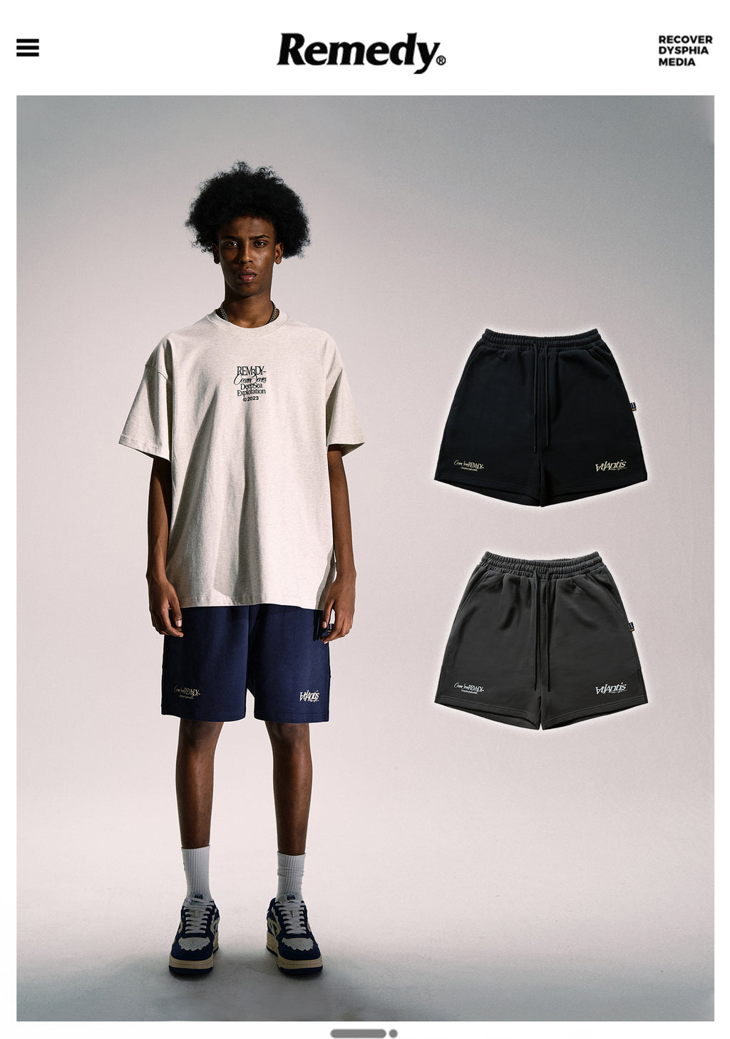 Remedy tide brand ocean basic splicing five-point Shorts