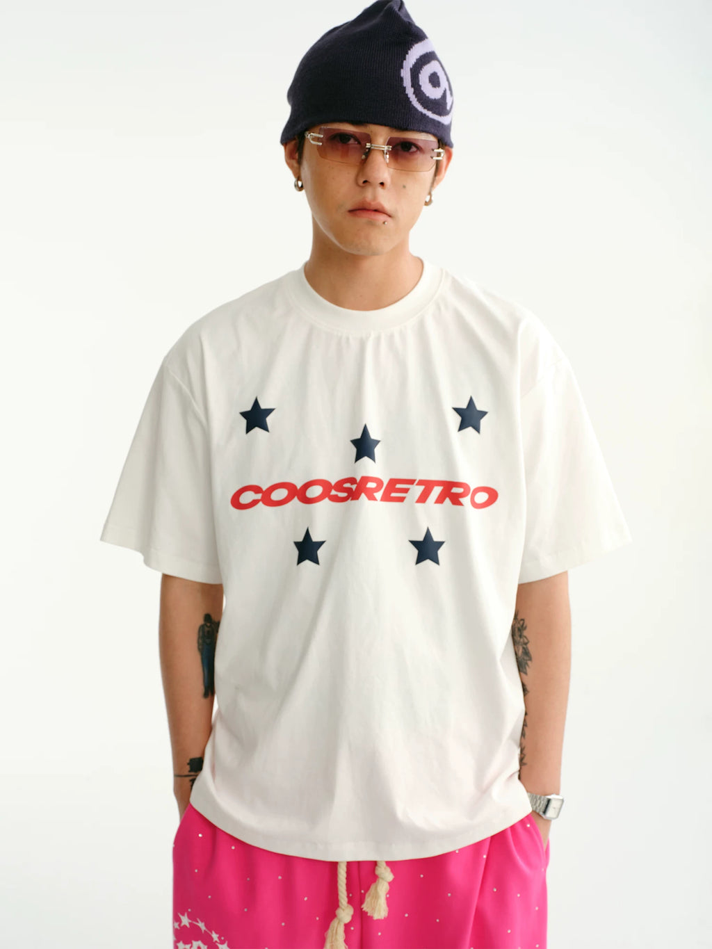 CoosRetro Quick Drying Cooling Loose Letter Printed Tee