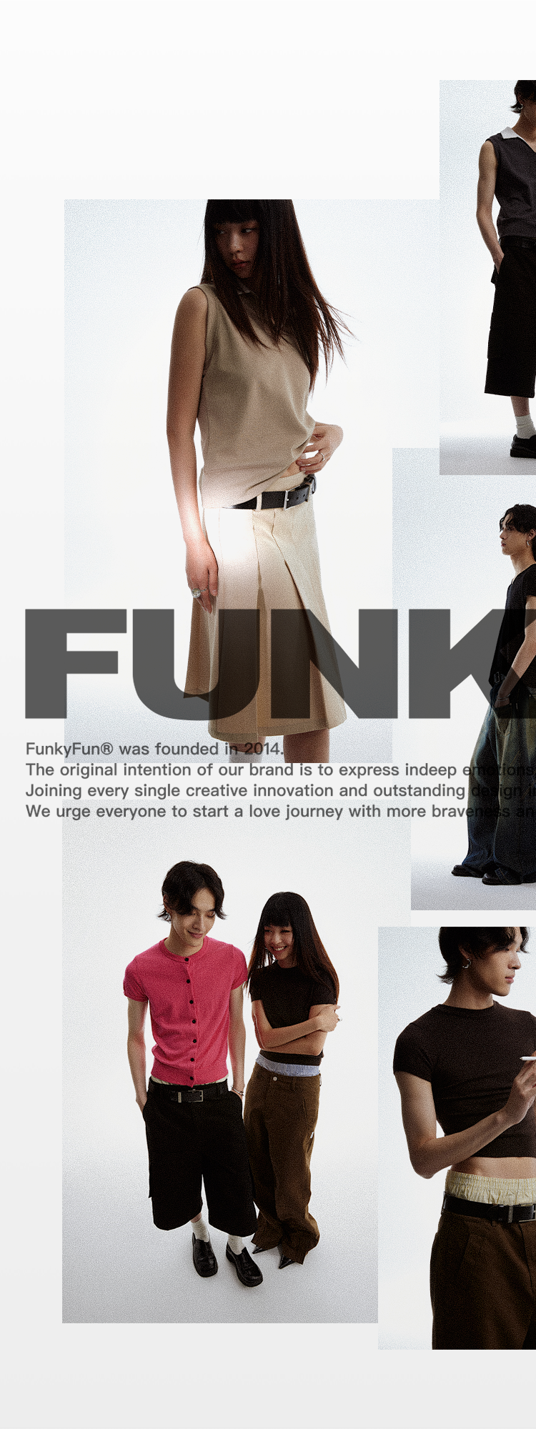 FUNKYFUN Waffle Collage Rod Strip Straight Sweatpants