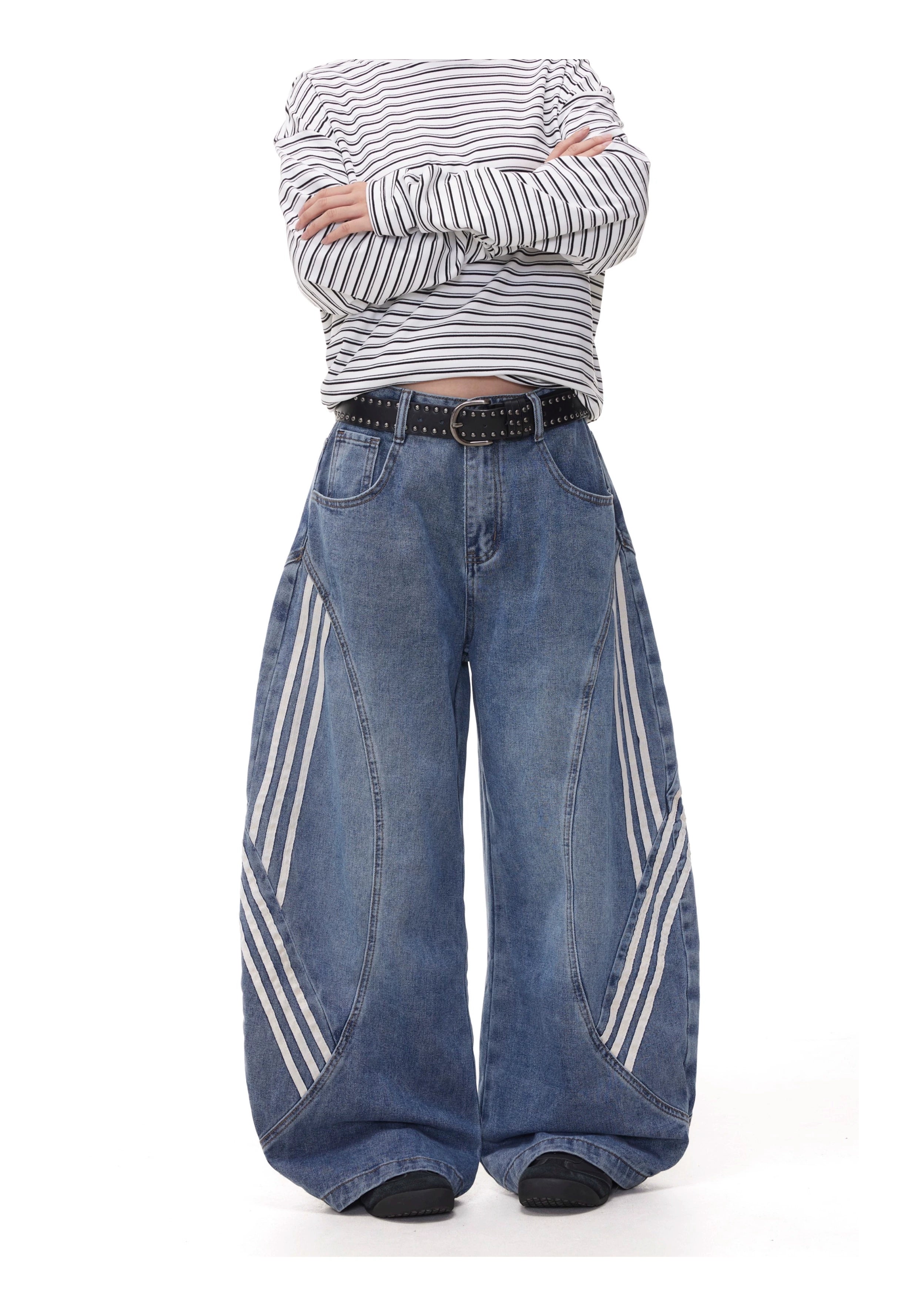 BTSG Vintage Loose Wide-Leg Jeans