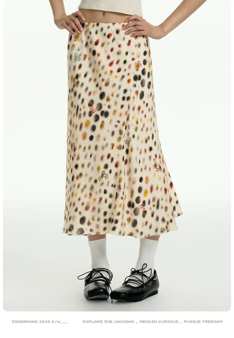 TGNS Spotted Floral Slimming Casual Skirt