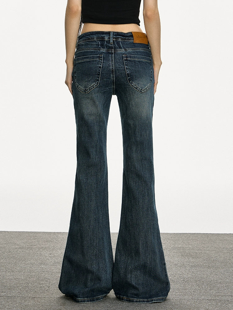 Anna Aneae Low-rise Retro Old Micro-flared Jeans