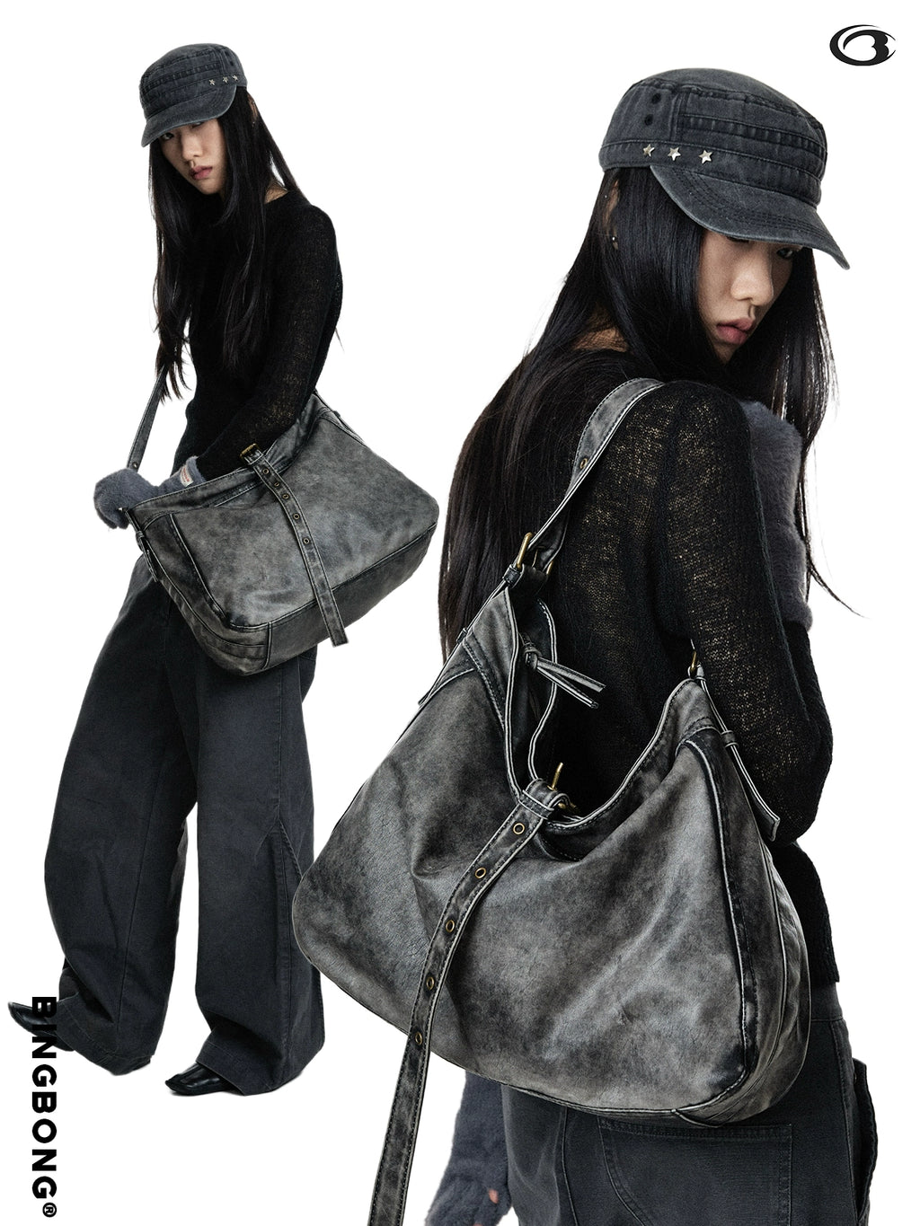 BINGBONG Retro Commuter Tote Bag Large Capacity Slack Bag