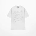 404MOB Letter Hot Diamond Round Neck Loose Tee