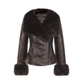 Audwyn Retro Pu Leather Lapel Eco-friendly Fur Coat