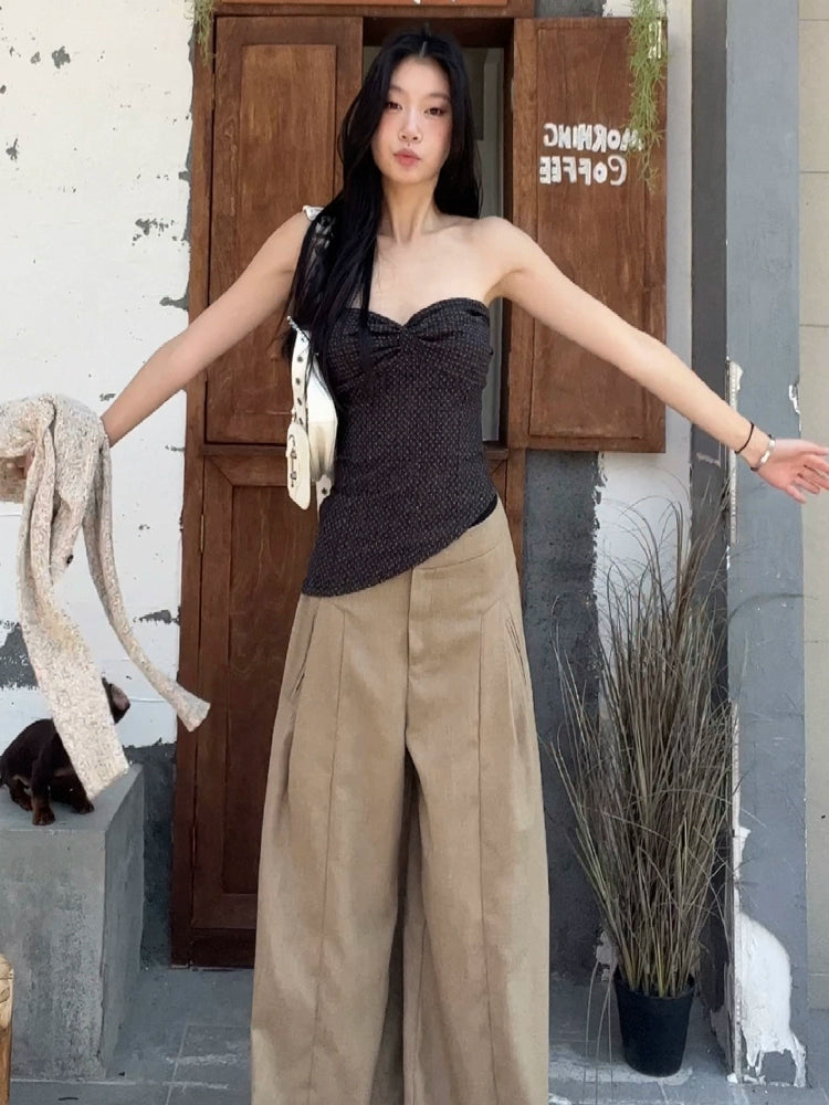 WITHMIN Suit Low-rise Loose Casual Straight-leg Pants