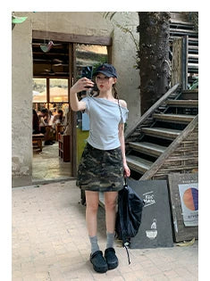 KANO Retro Old Camouflage Tooling Skirt