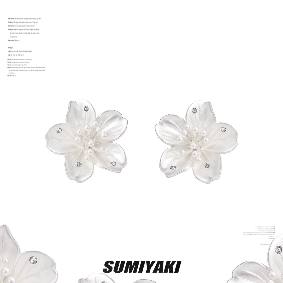 SUMIYAKI Sakura Three-dimensional Flower Earrings