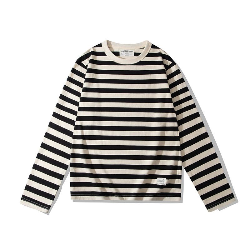 PrintAce Vintage Loose Striped Long Sleeve
