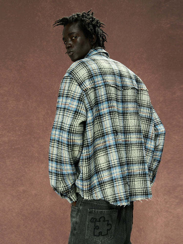 YADcrew Plaid Shirt Jacket