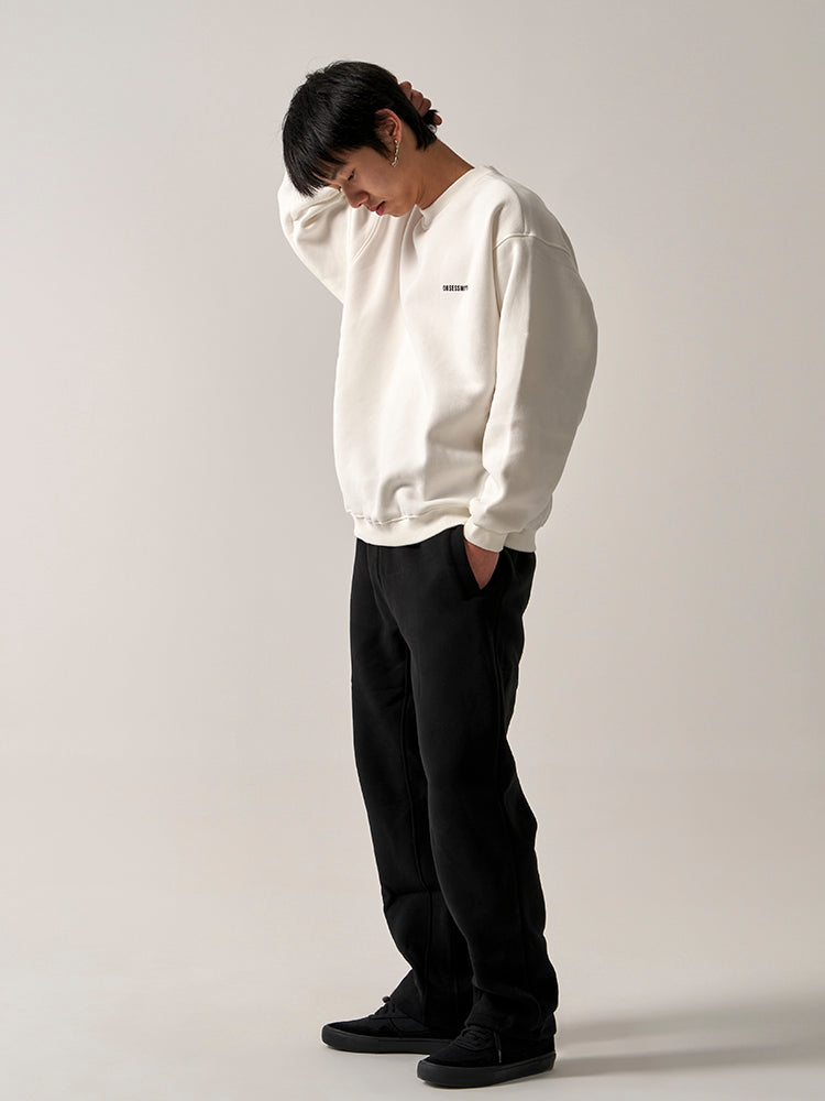 OBSESSWITH Basic Letter Printed Crew Neck Sweater