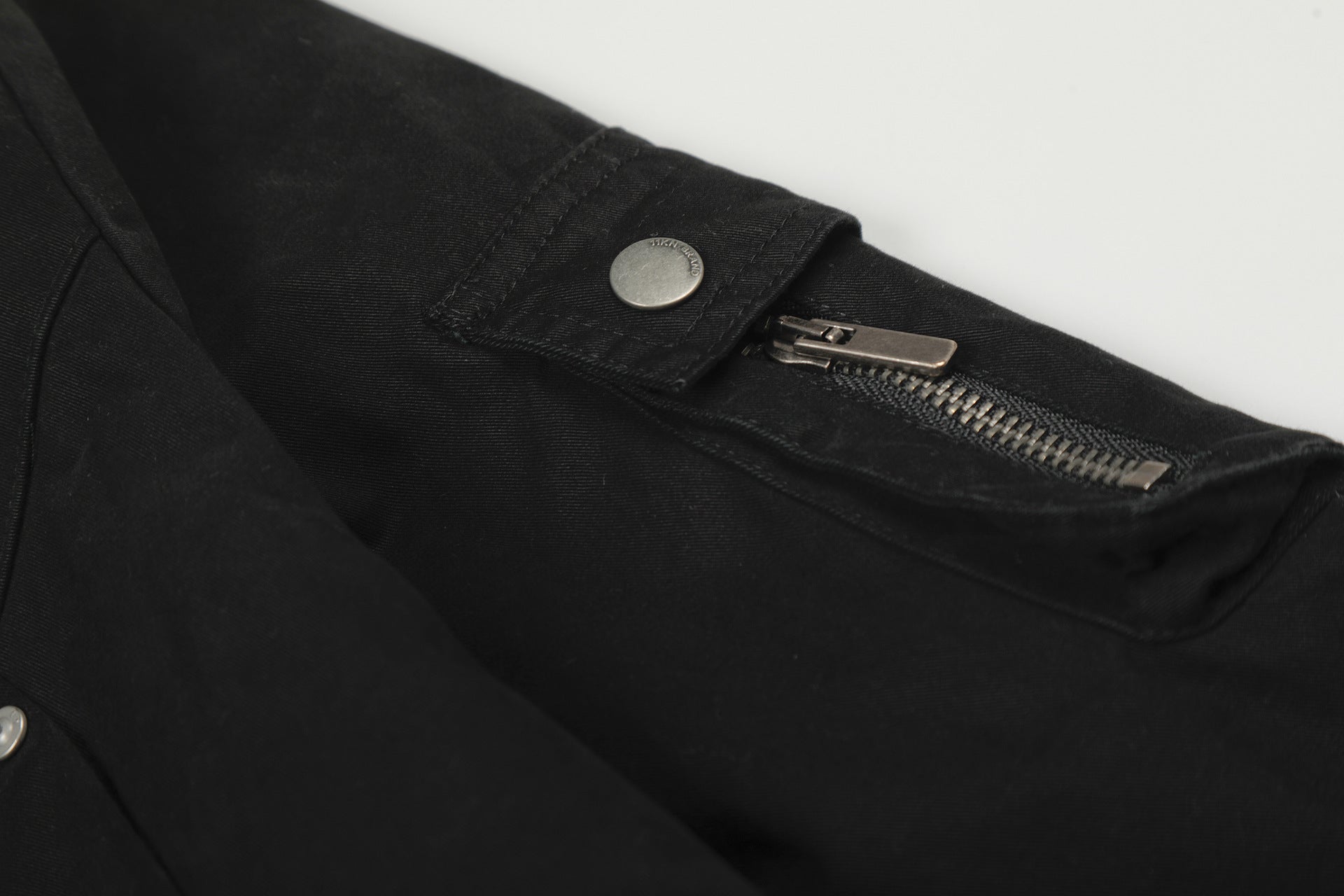 11KN Retro Splicing Slim-fitting Waist Short Wide Stand-up Collar Jacket