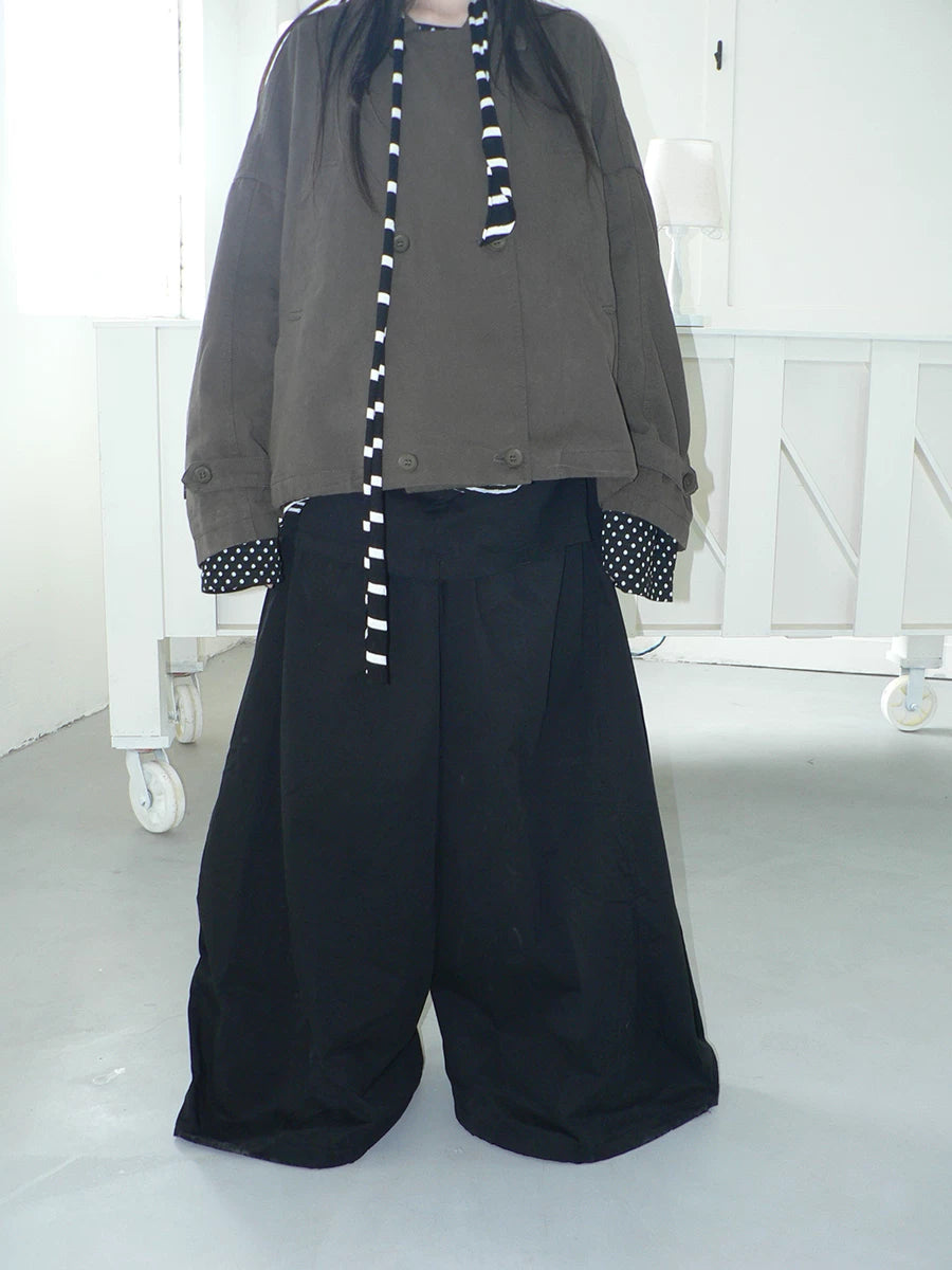 ANG: Project Fake Two-piece Splicing Stacked Wide-leg Loose Pants