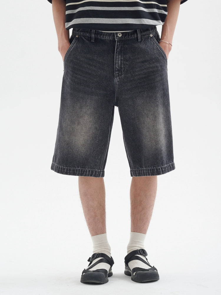 BUTTBILL Washed and Old Casual Commuter Denim Five-point Shorts