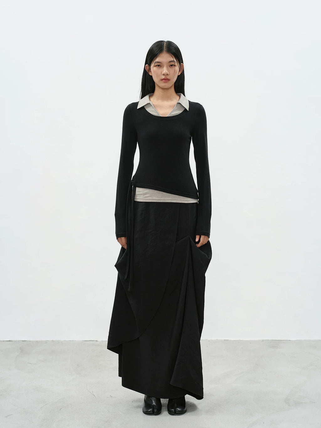 EIGHTHMONTH High Waist Irregular Pleated Dress