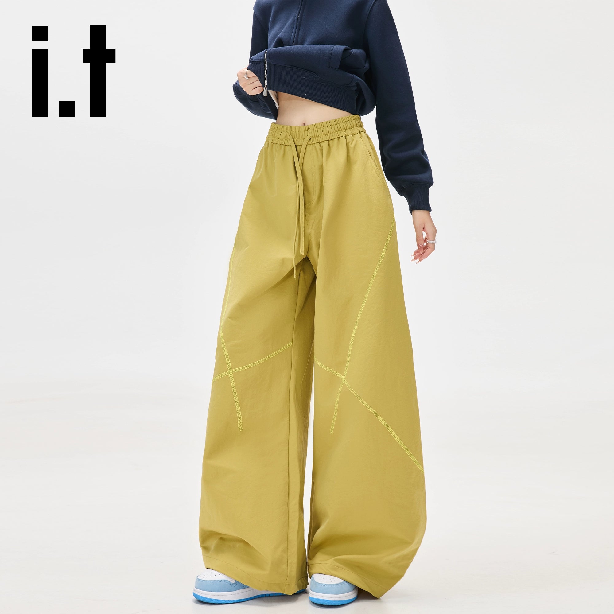 IT: CHOCOOLATE Striped Loose Wide Leg Pants