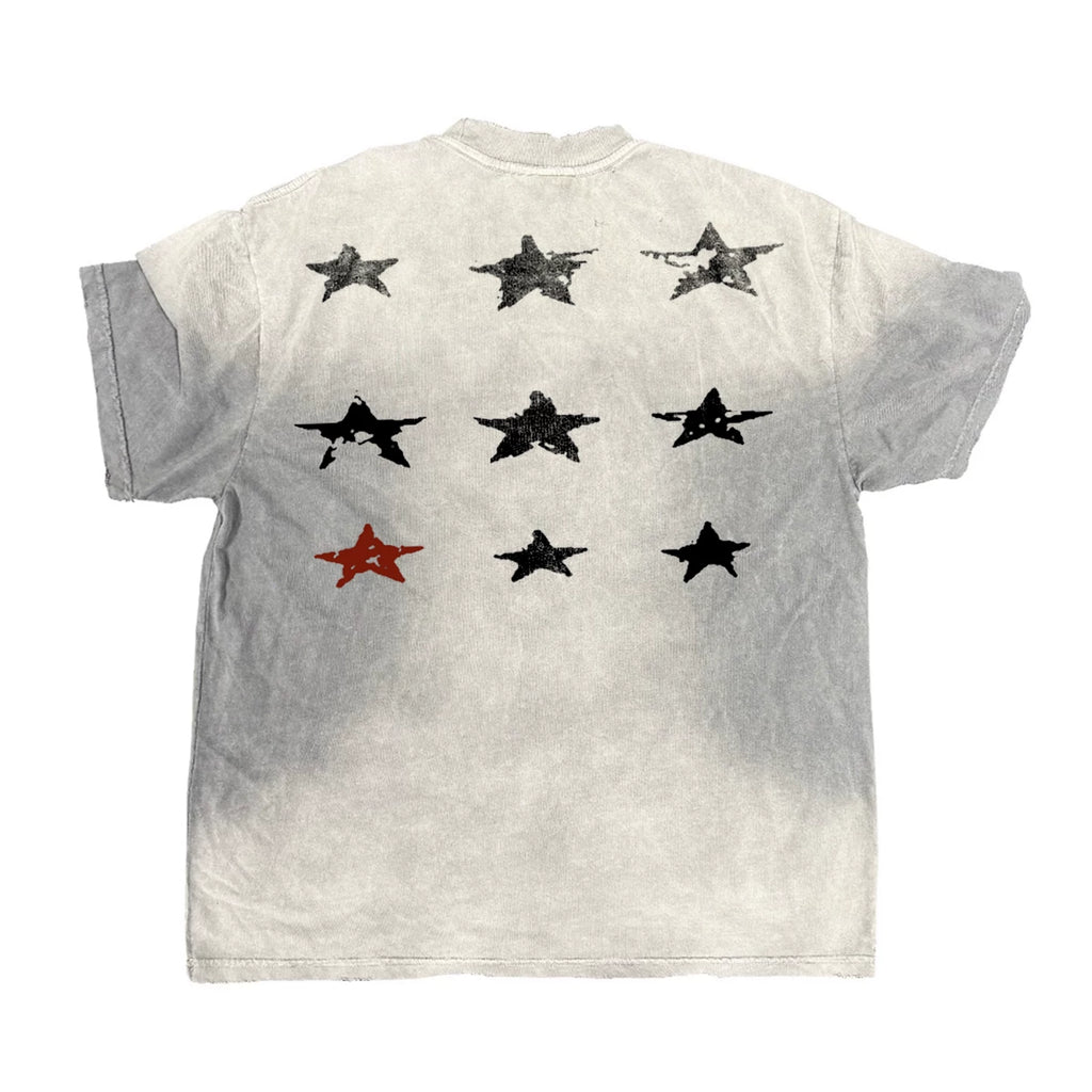SHIBU Irregular Gradual Change Color Printing Tee