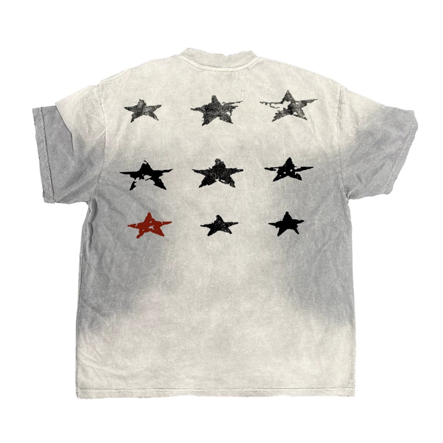 SHIBU Irregular Gradual Change Color Printing Tee
