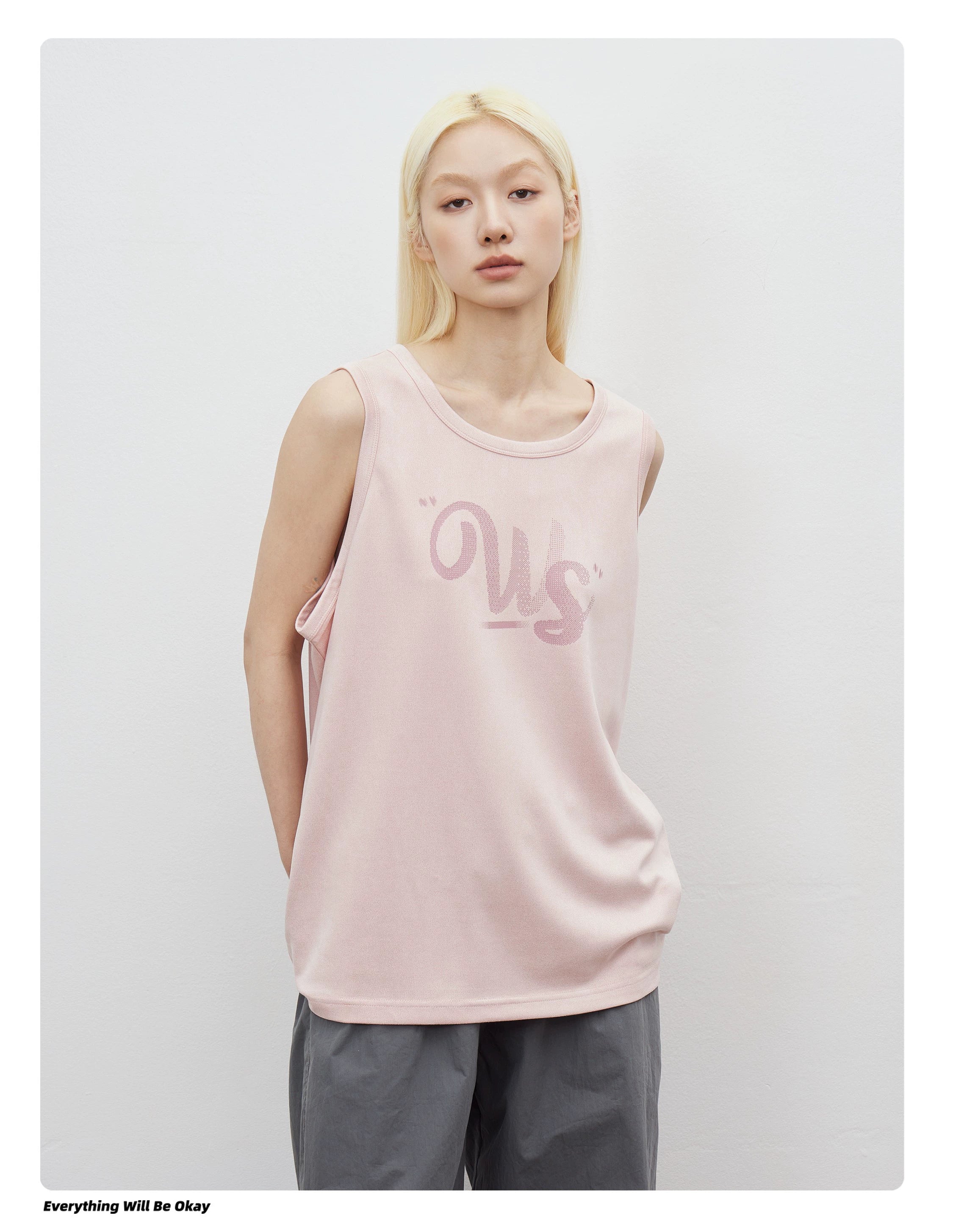 NICEBAD Gradual Change Letter Suede Vest