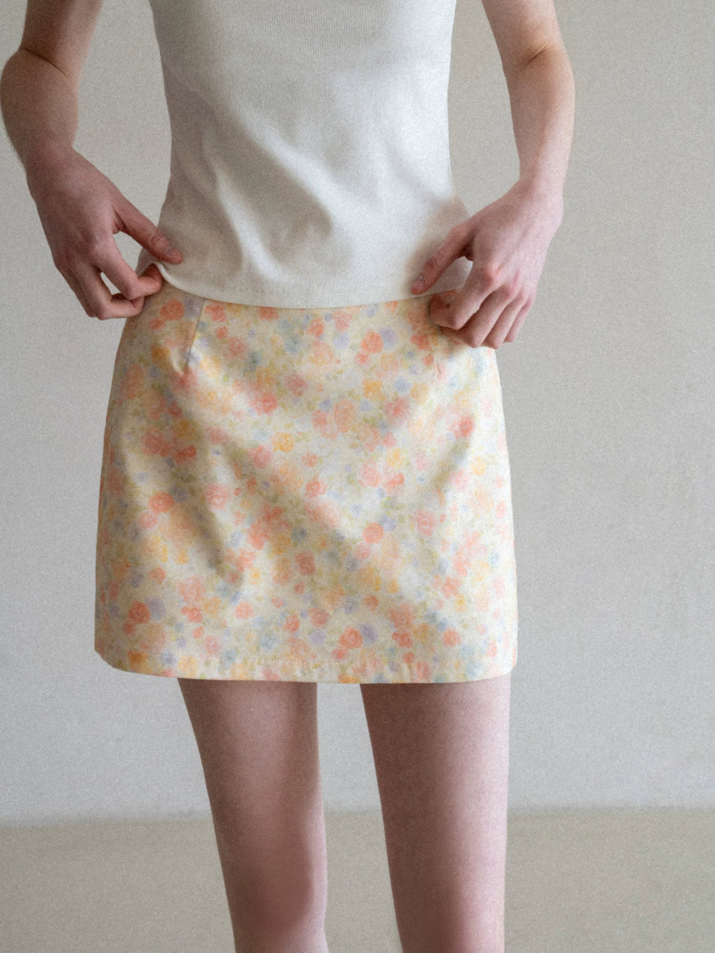 EGGKA Temperament High Waist A Word Floral Skirt