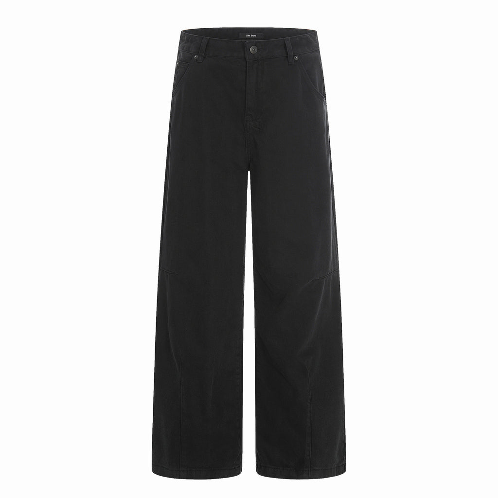11KN Retro Casual Pleated Thin Wide-leg Trousers