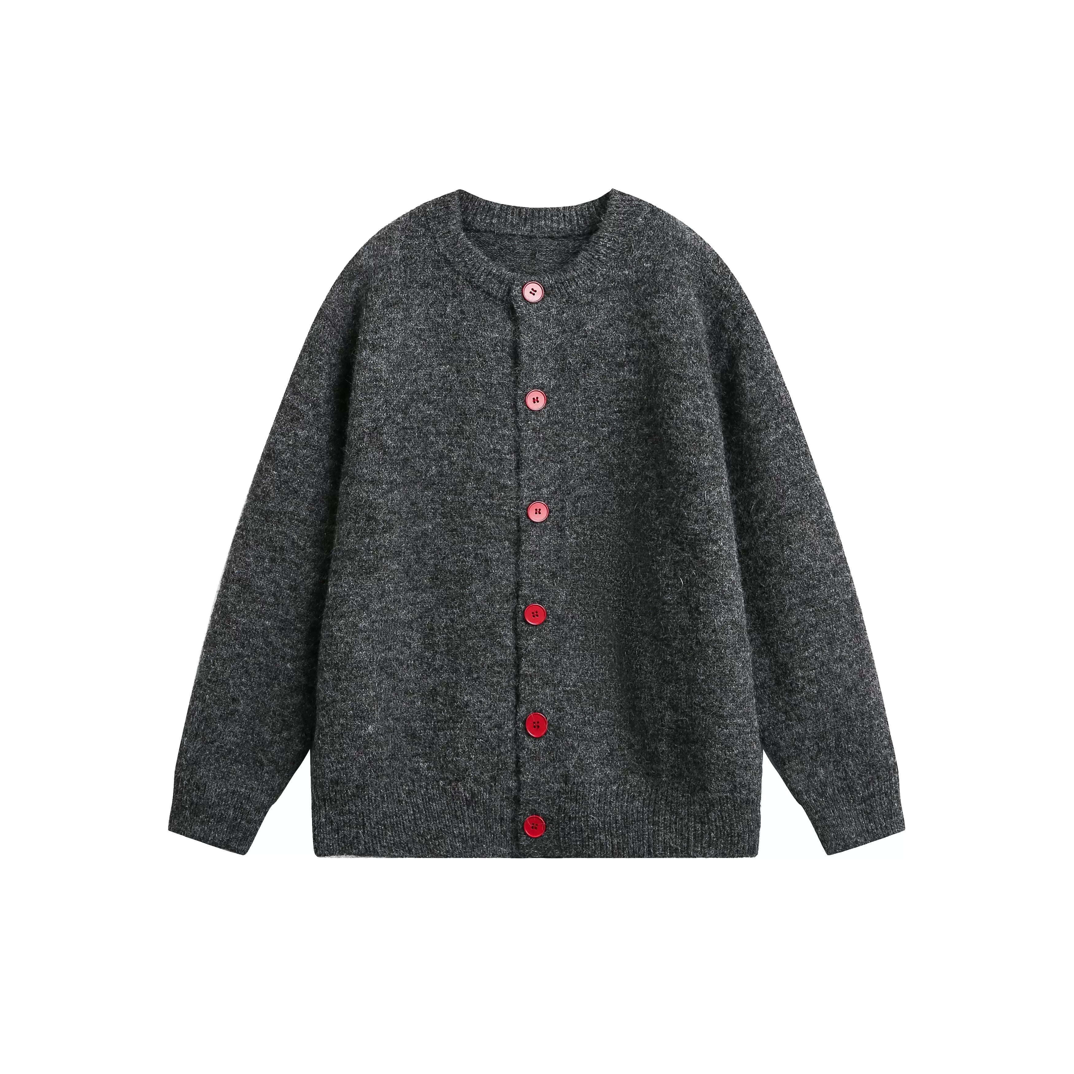 MADWITCH Contrasting Button-up Sweater