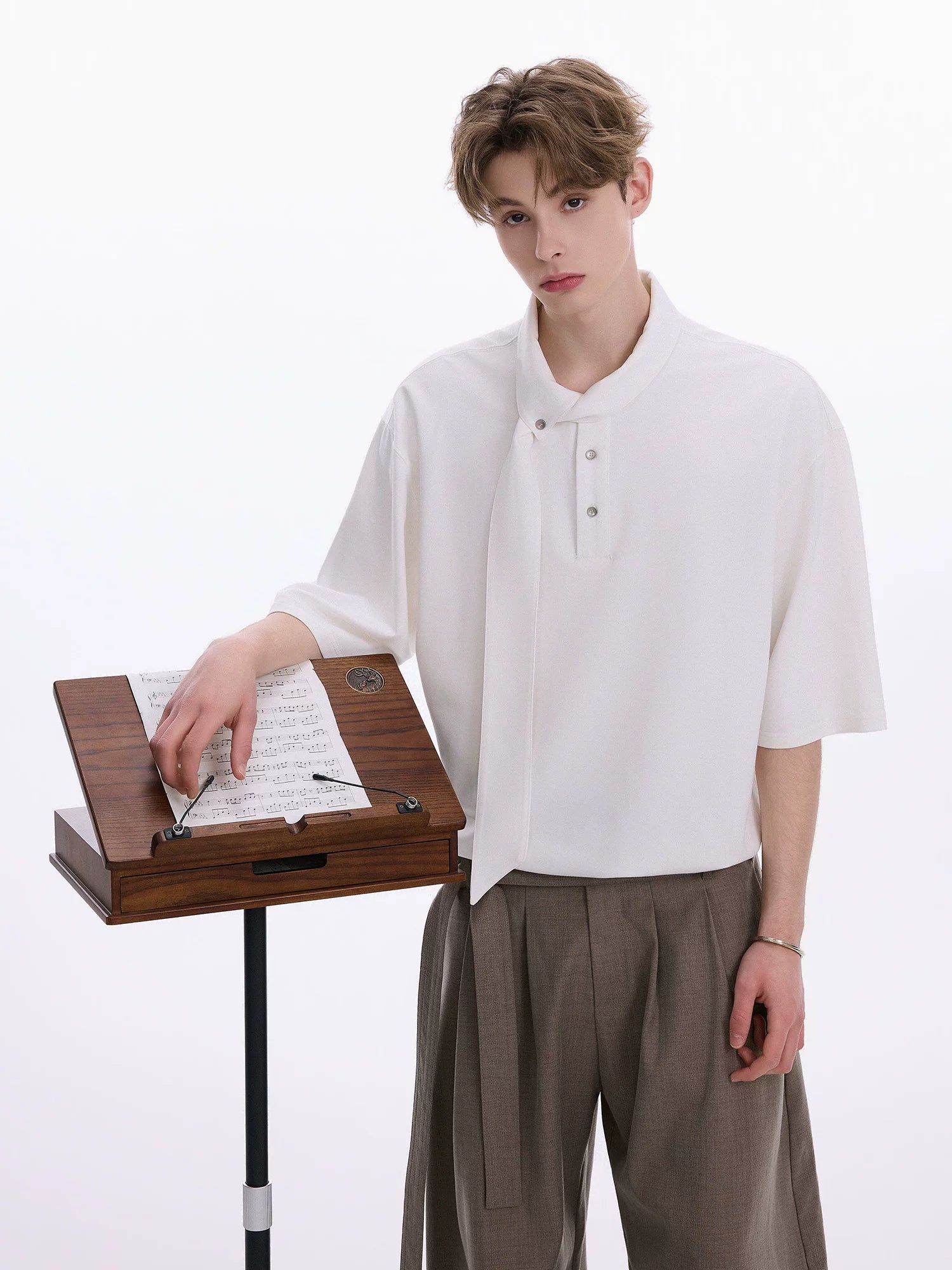 CHOR Casual Neckline Streamer Versatile Lapel Shirt