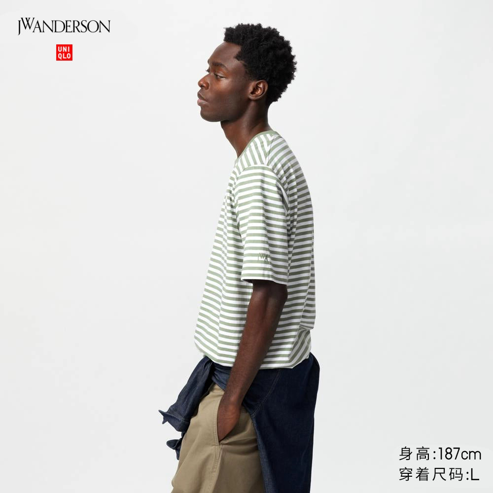 Uniqlo x JW Men's Women's Striped T-Shirt Short Sleeve T-Shirt Casual Fashion Versatile 25 New 476228