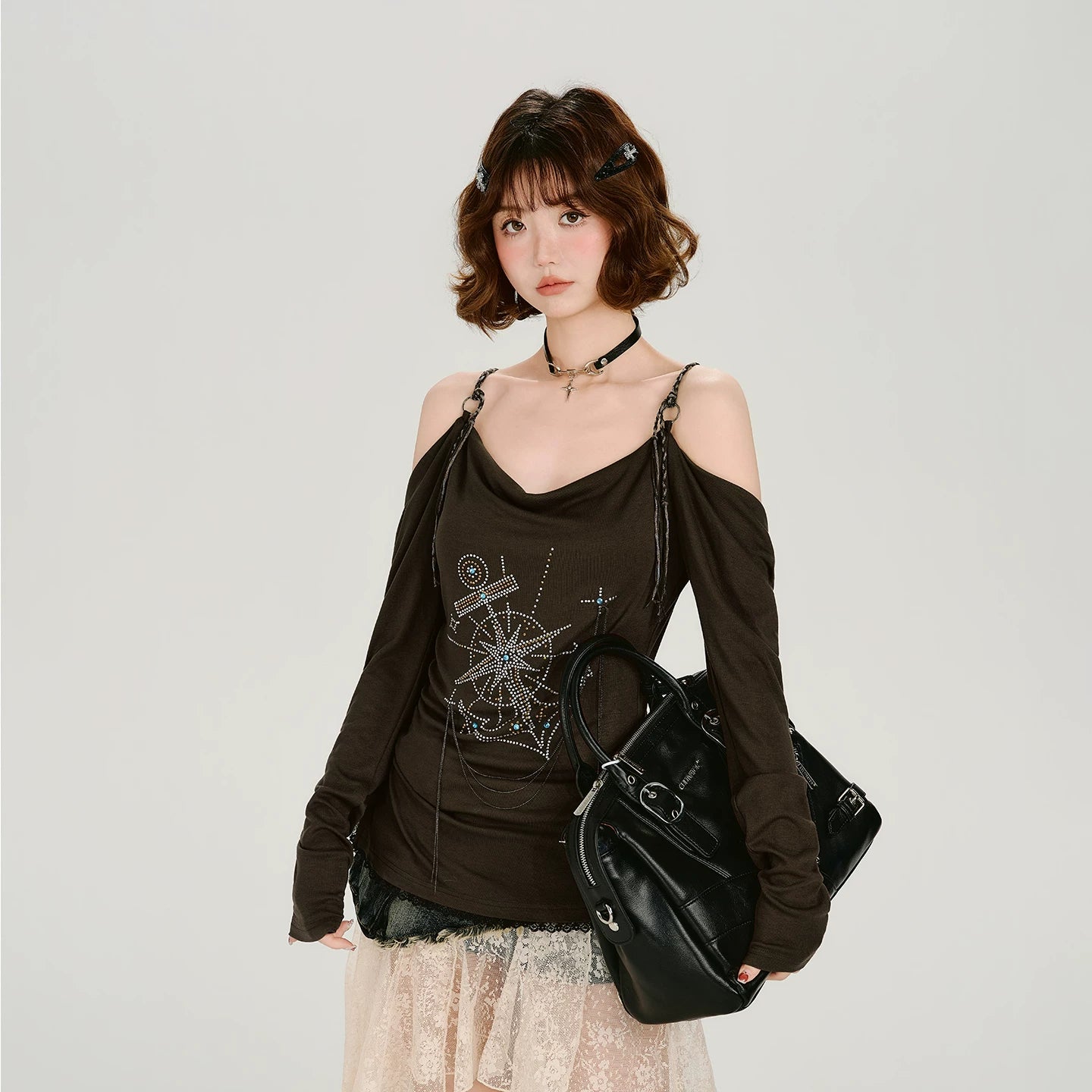 Girlyhalo Slim Fit Versatile Long Sleeve Suspender