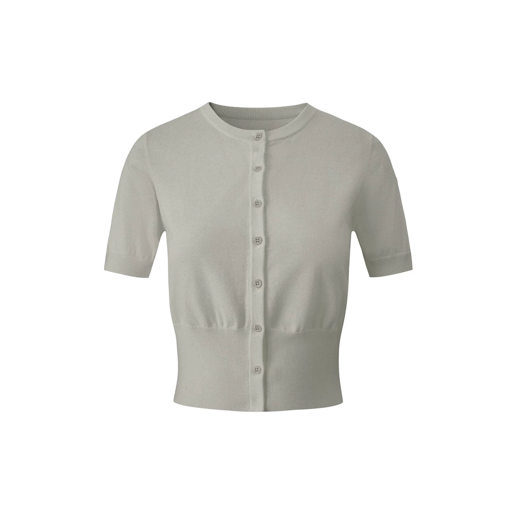 Avenement Knitted Round Neck Slim Short Tee