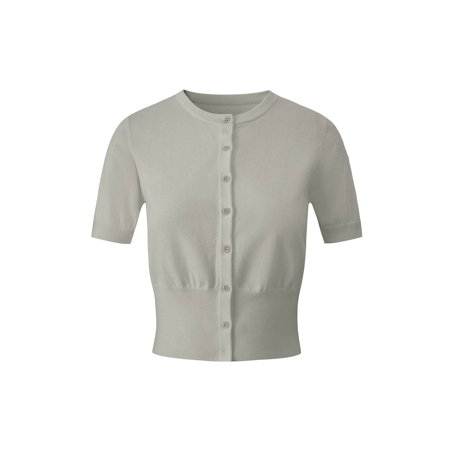 Avenement Knitted Round Neck Slim Short Tee