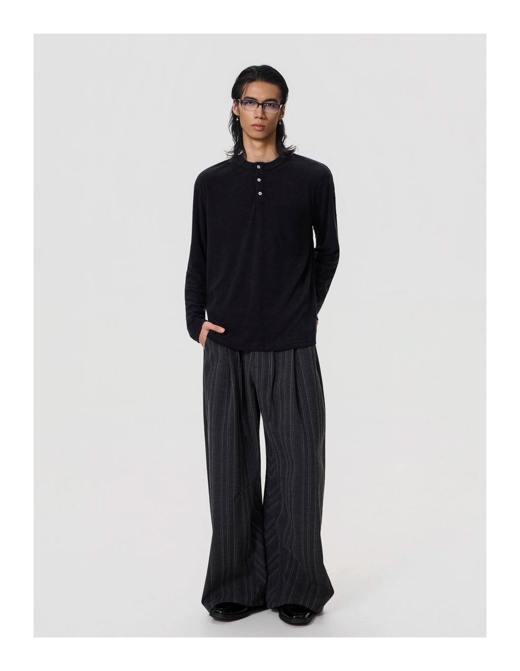 BTSG Slack Striped Lace-Up Pants