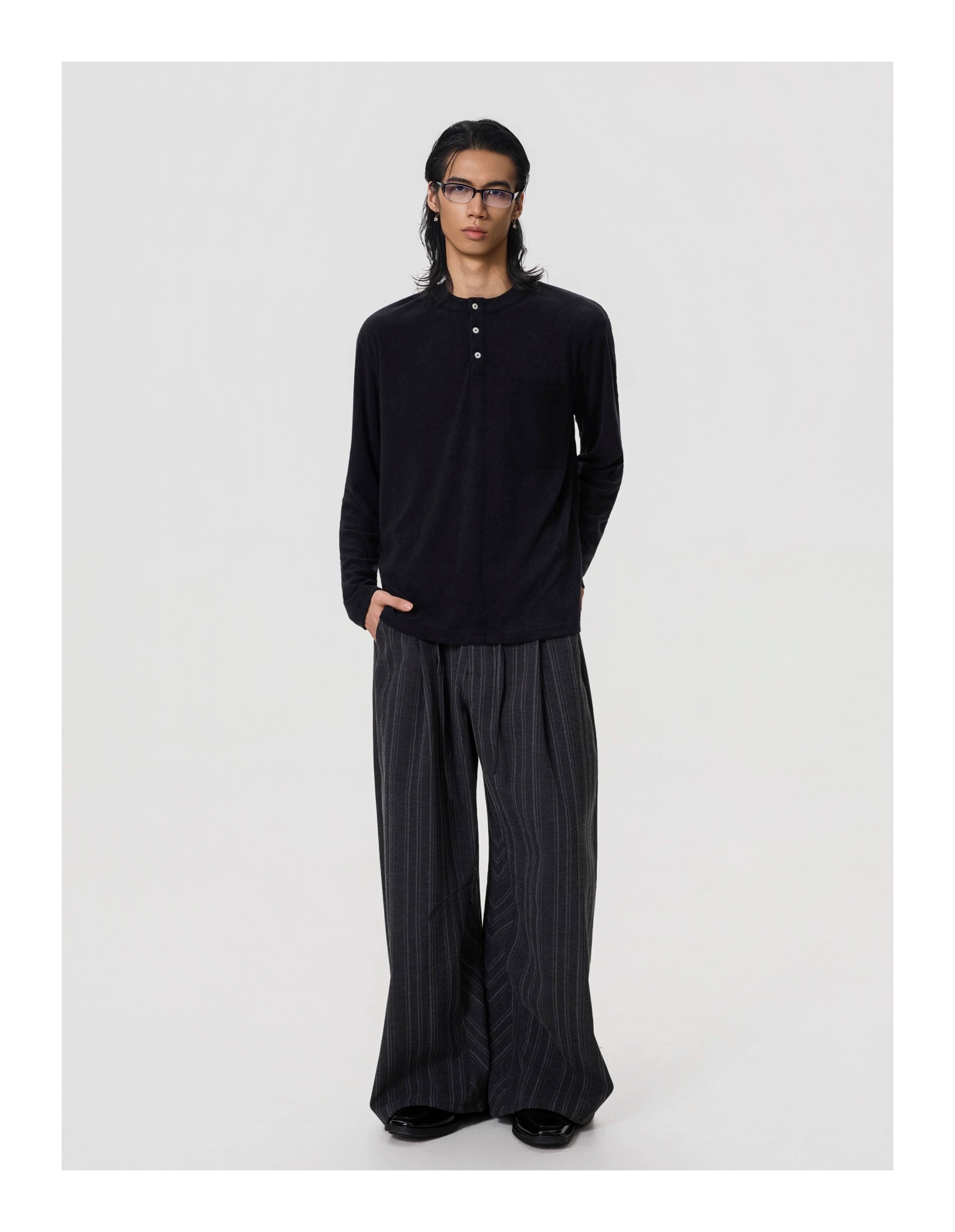 BTSG Slack Striped Lace-Up Pants