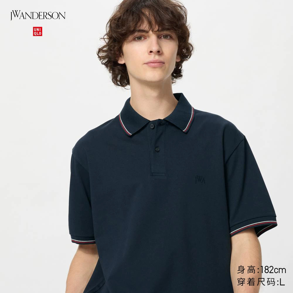 Uniqlo x JW men's and women's fast-drying POLO shirt short-sleeved striped trim T-shirt 25 new 476227